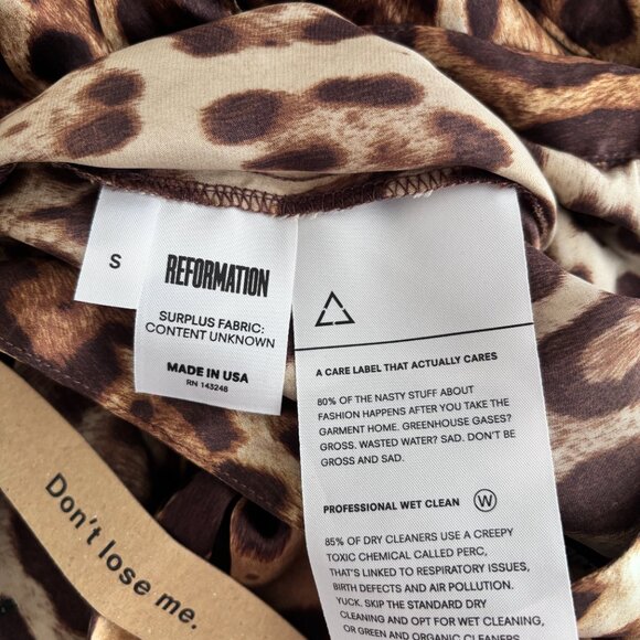 Reformation Leopard Print Plunging V Halterneck Midi Wrap Dress - Picture 8 of 8